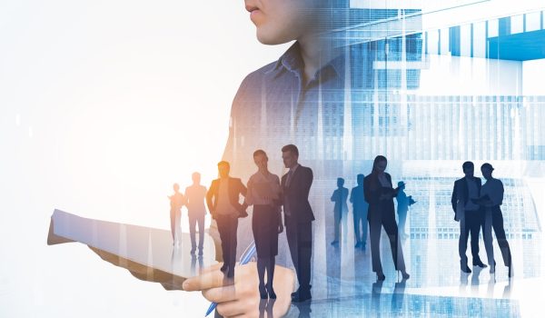 Silhouettes,Of,Diverse,Working,Business,People,Who,Are,Looking,For